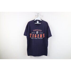Vintage Y2K 2004 Mens Large Faded Detroit Tigers Baseball Old English D T-Shirt